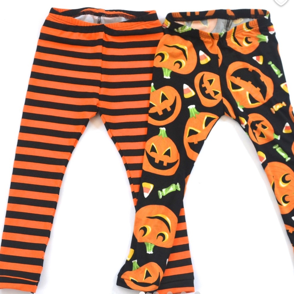 🍁Brand new orange black stripe leggings🍁